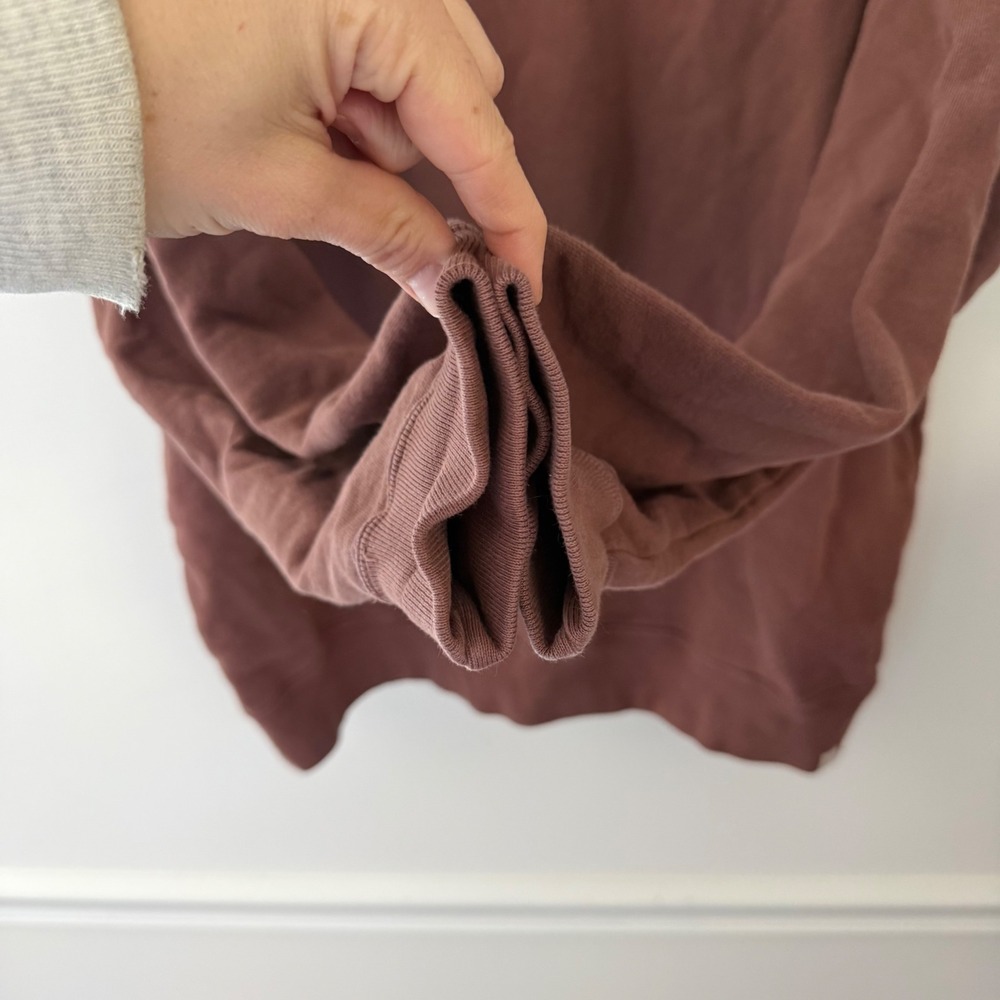 TKEES Terracotta‎ Mauve 100% Cotton French Terry Oversized Sweatshirt Size 3 L - Picture 8 of 9